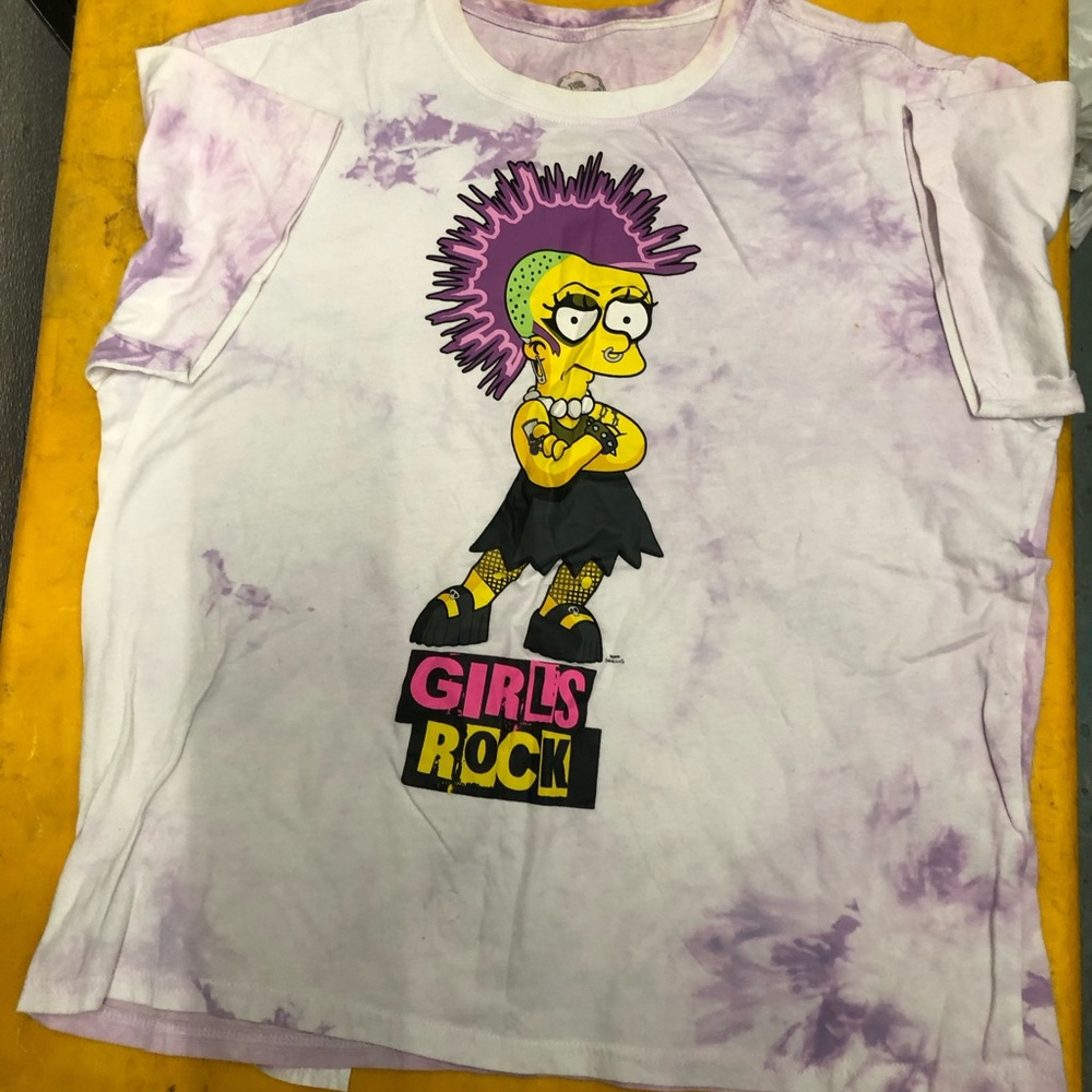 adidas Girls Rock Tie-Dye Tee - Purple & White